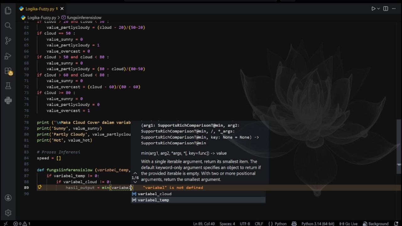 Implementasi Coding Logika Fuzzy menggunakan Python #python - YouTube