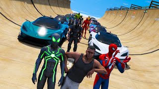 Coleção Heroes e Carros com Homem Aranha! Speed and Stunt Challange GTA 5 mods Spidey