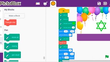 how to make triangle star on pictoblox