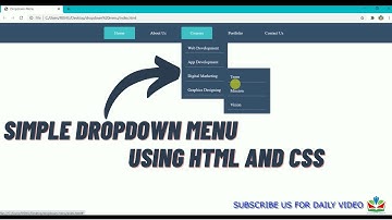 Drop Down Menu Using HTML and CSS | HTML Website Tutorials
