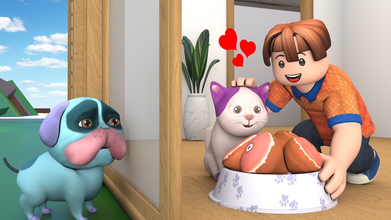 ROBLOX Brookhaven 🏡RP: The Poor PJ Dog and Naughty Pop Cat | King Roblox