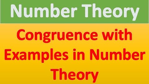 Congruence  with Examples in Number Theory | Number Theory| Lecture in Hindi/Urdu