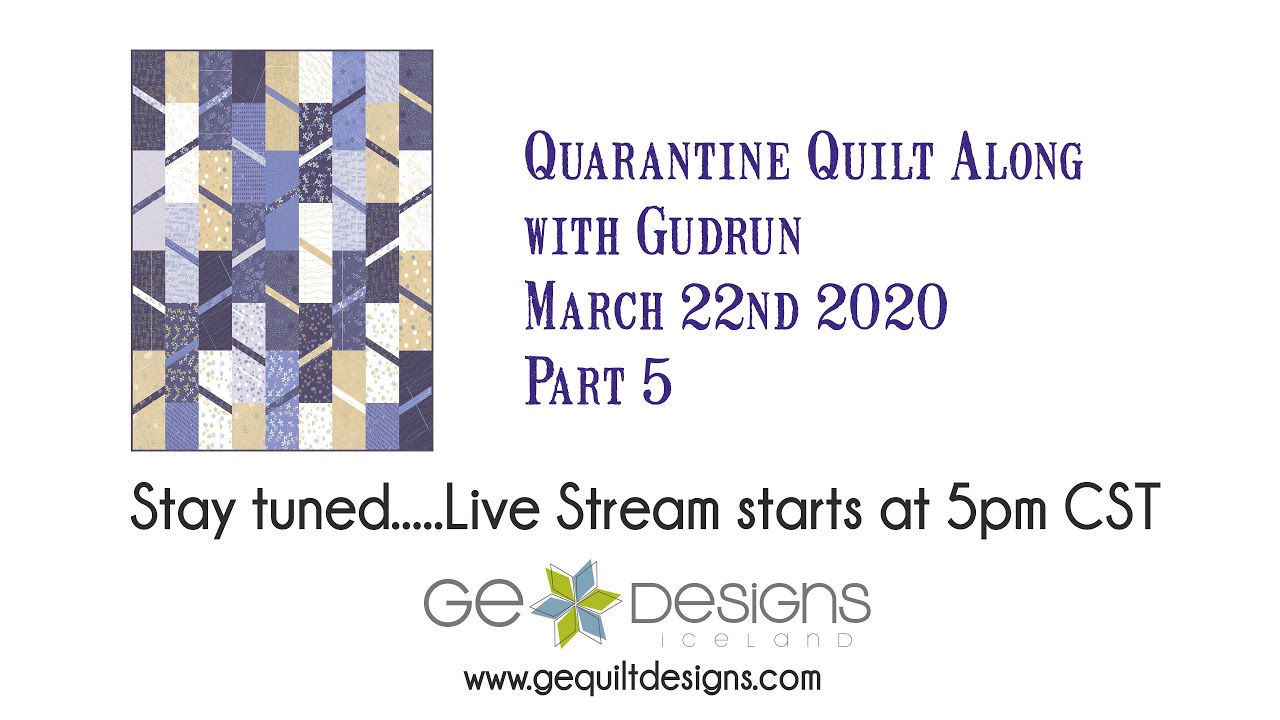 Gudrun Erla of GE Designs hosts an Elvira Quarantine Quilt Along, Session 5