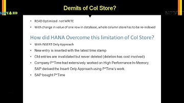 HDB   013   Disadvantages of Col Store