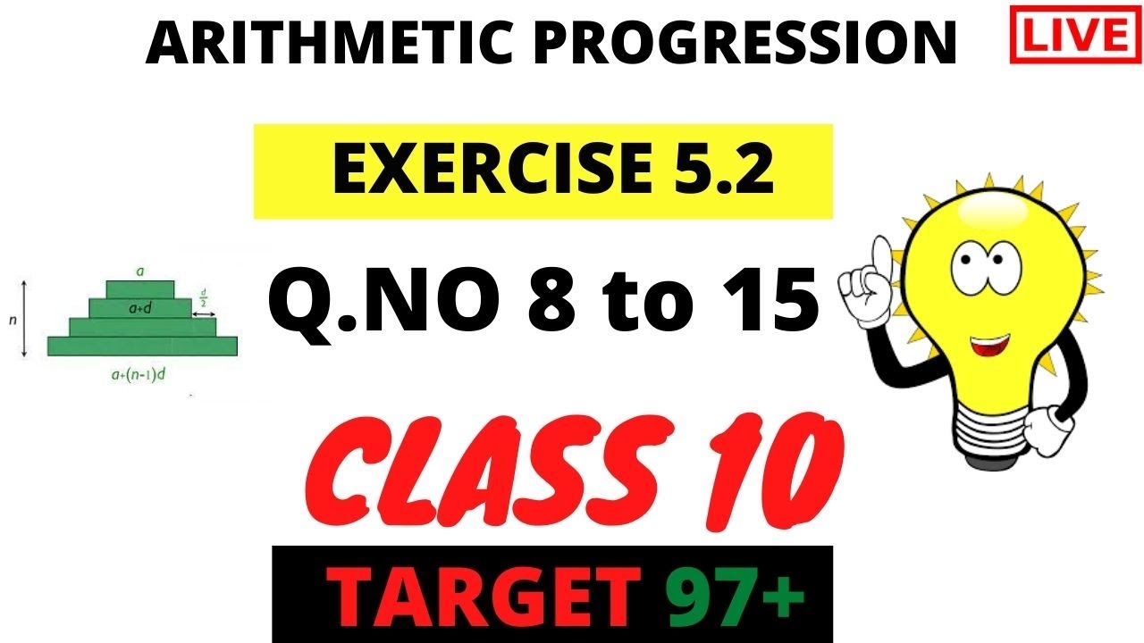Class 10 Maths || Chapter 5 Arithmetic Progression Ex 5.2 Q.no 8 to 15 ...