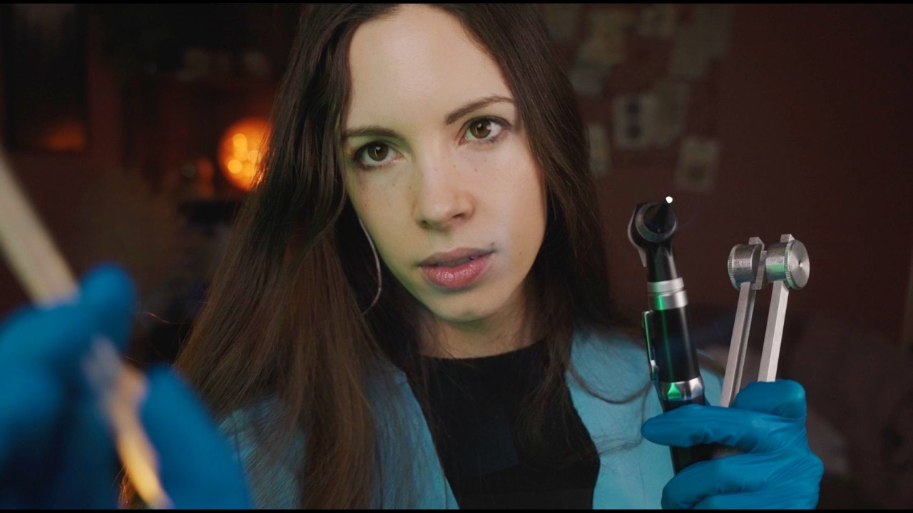 ASMR Ear Cranial Nerve Exam For Sleep (Testing & Ear Cleaning)