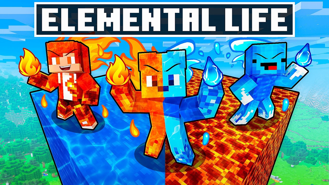 JJ and Mikey Are Having an ELEMENTAL LIFE in Minecraft - Maizen