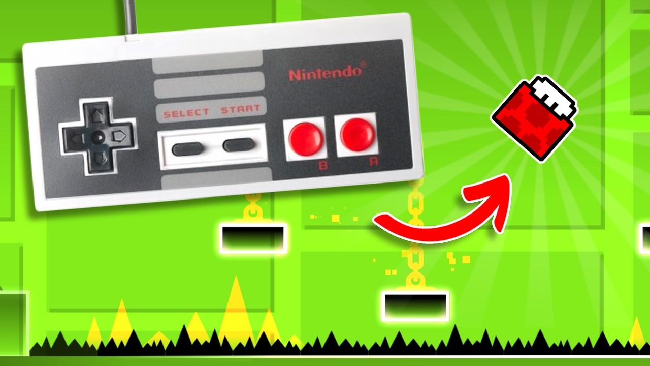 Playing Geometry Dash With The Oldest Controller - YouTube