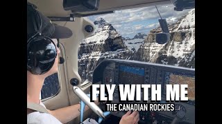 Flying through the Canadian Rockies - Calgary Alberta to Nelson British Columbia (Airplane - C182)
