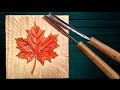 🍁 Como tallar una hoja de arbol en madera, bajo relieve