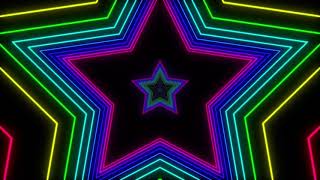 Colorful Neon Stars Lights Tunnel Vj Loop Glow in 60fps  [TikTok Trend Background]