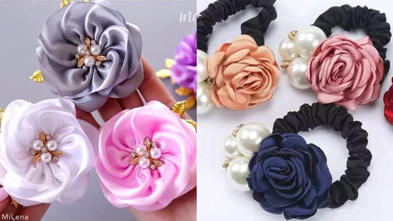 تصميم جديد لبنظة الشعر 🎀افكار مشروع صنع اكسسوارات الشعر 🎀 شرح خطوة بخطوة لبطة الشعر 🎀scrunchies#