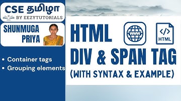 9.0 தமிழில் DIV and SPAN tag in HTML