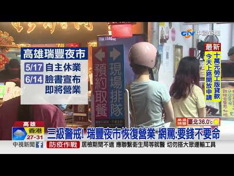 全國還在三級警戒! 瑞豐夜市宣布15日復業│中視新聞 20210615
