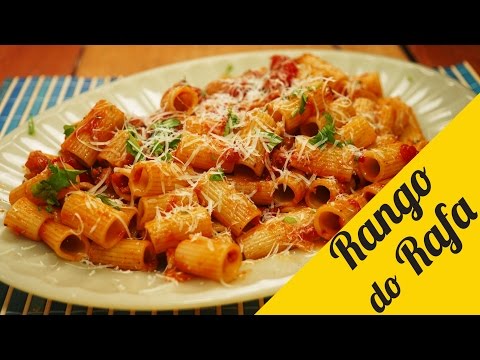 Rigatoni com Ragú de Lingüiça - Rango do Rafa