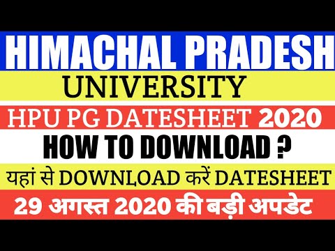 DOWNLOAD HPU MA,MSC,MCOM DATESHEET 2020 ||HPU SHIMLA PG DATESHEET 2020||#Bharatupdates
