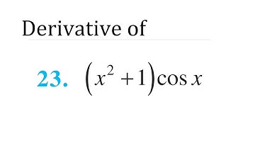 derivative (x²+1)cosx class 11 chapter 12 limit and derivatives miscellaneous questions 23