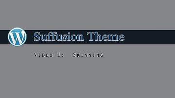 Suffusion Theme Tutorial Video 1: Skinning Settings (Part 1)