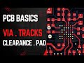 PCB Design Basics : Tracks . Via . Clearances . Pad