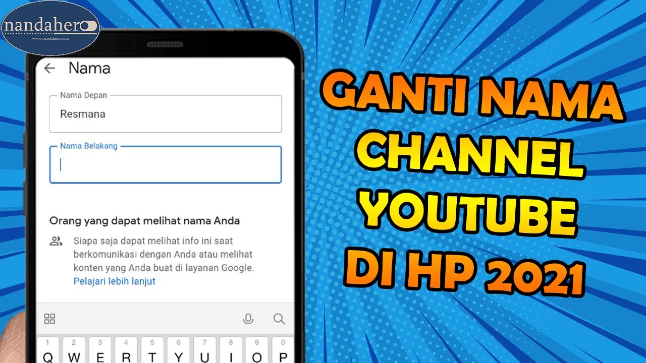 CARA MENGGANTI NAMA CHANNEL YOUTUBE 2022 DI ANDROID 