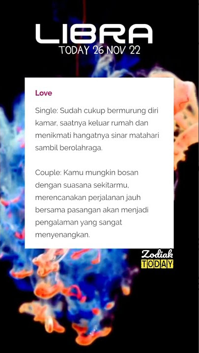 Ramalan Zodiak LIBRA Hari Ini Sabtu 26 November 2022