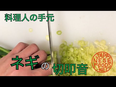 【料理人】ネギが切れて行く様子と音