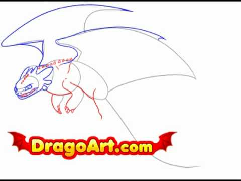 How to draw Night Fury, step by step - YouTube