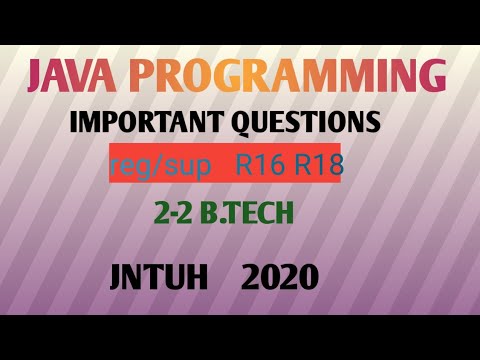 JAVA PROGRAMMIG for 2-2 B.tech || JAVA Programming imp que for b.tech ...