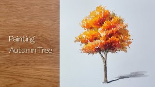 لوحة مائية سهلة | شجرة الخريف