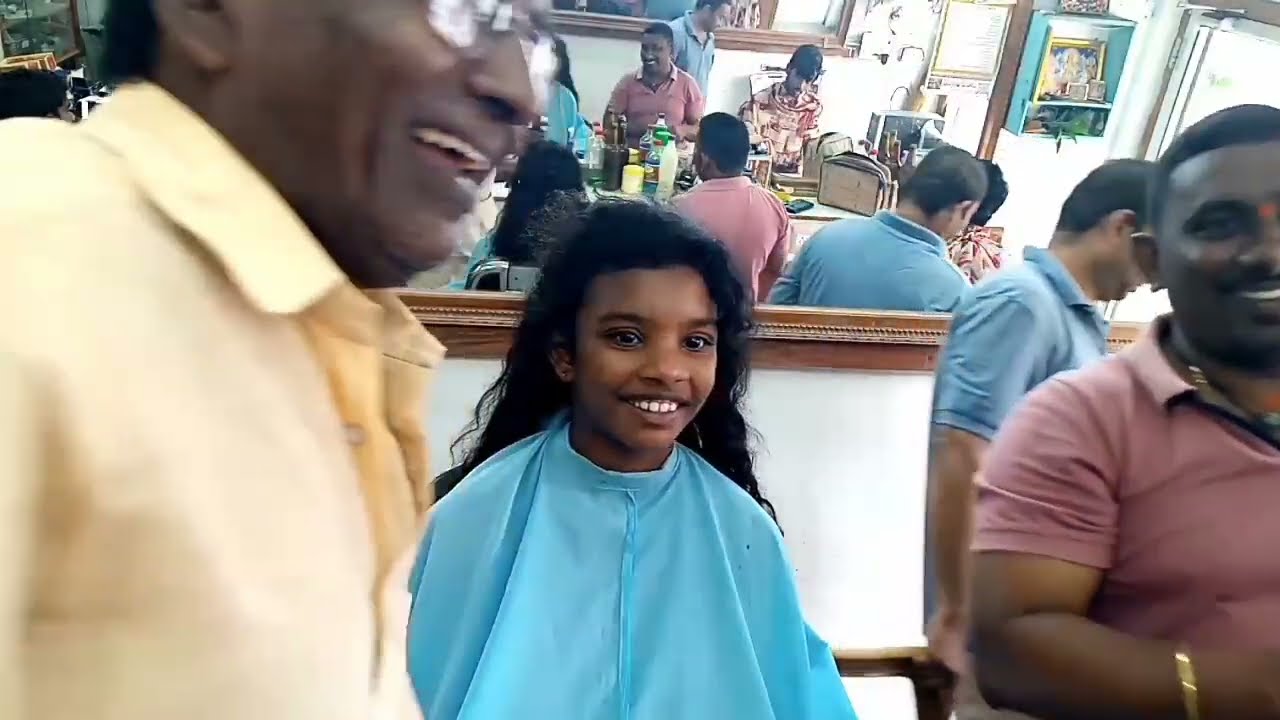 girl school baby haircut || baby girl in boy hairstyle tutorial || srk telugubarber 2024 