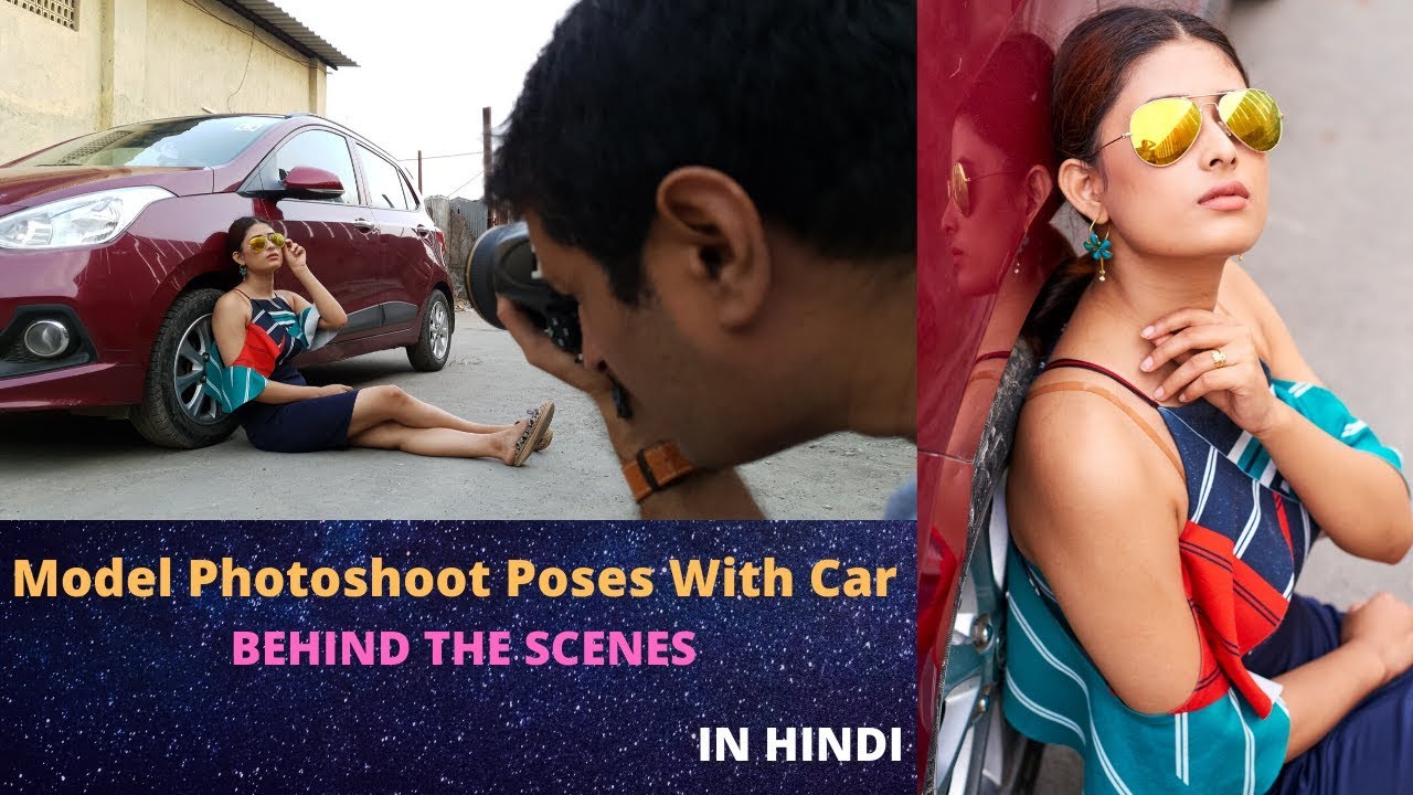 Female Model Photoshoot Poses with Car