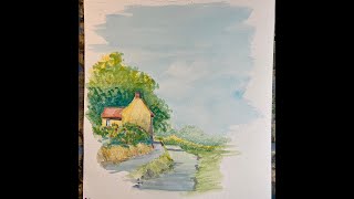 A simple watercolour pencil painting.