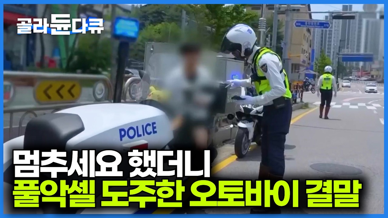 멈추세요 했더니 도망간다. 정지 명령 어기고 도주하는 오토바이 잡아봤더니｜헬맷도 번호판도 없는 무법 바이크 결말｜극한직업｜#골라듄다큐