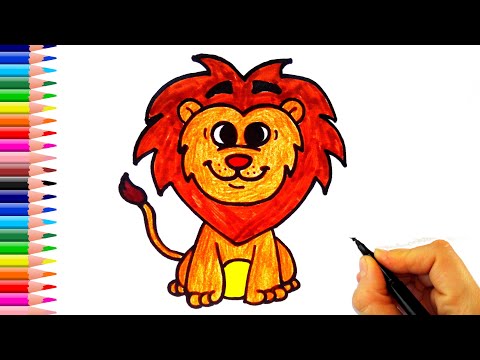 Aslan Nasıl Çizilir? -ÇOK KOLAY- How To Draw a Cartoon Lion