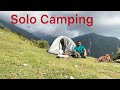 Solo camping  in himalaya mountains himachal pradesh india