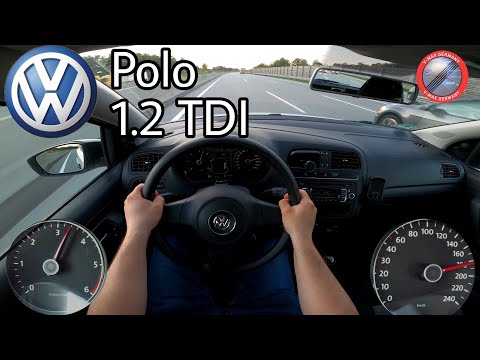 VW POLO V 1.2 TDI 75 HP DIESEL ACCERLATION POV DRIVE TEST on GERMAN AUTOBAHN