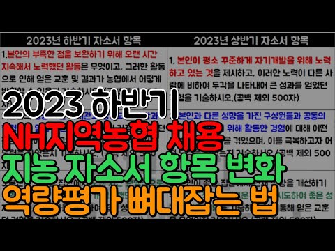 지농 자소서 항목 퀵리뷰 NH지역농협 채용 자기소개서 뼈대잡는 법 2023년 하반기 