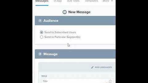 How to send Push Notification Via One Signal