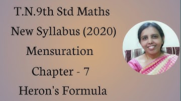 T.N.9th Std maths Heron"s Formula  | Mensuration.