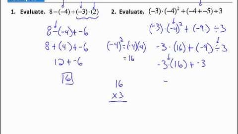 Chapter 9.4 GST Basic Math - The Order of Operations and Signed Numbers
