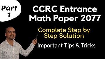 CCRC Math Entrance Paper Solution 2077 | Bridge Course | Maths Tips and Tricks | Sajha Notes