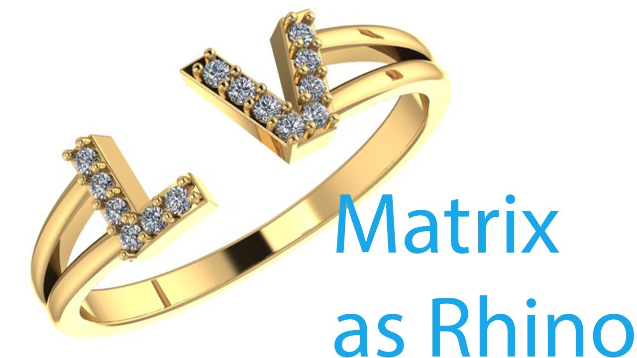 Designing an LV logo ring with gemstones using Matrix as Rhino software 