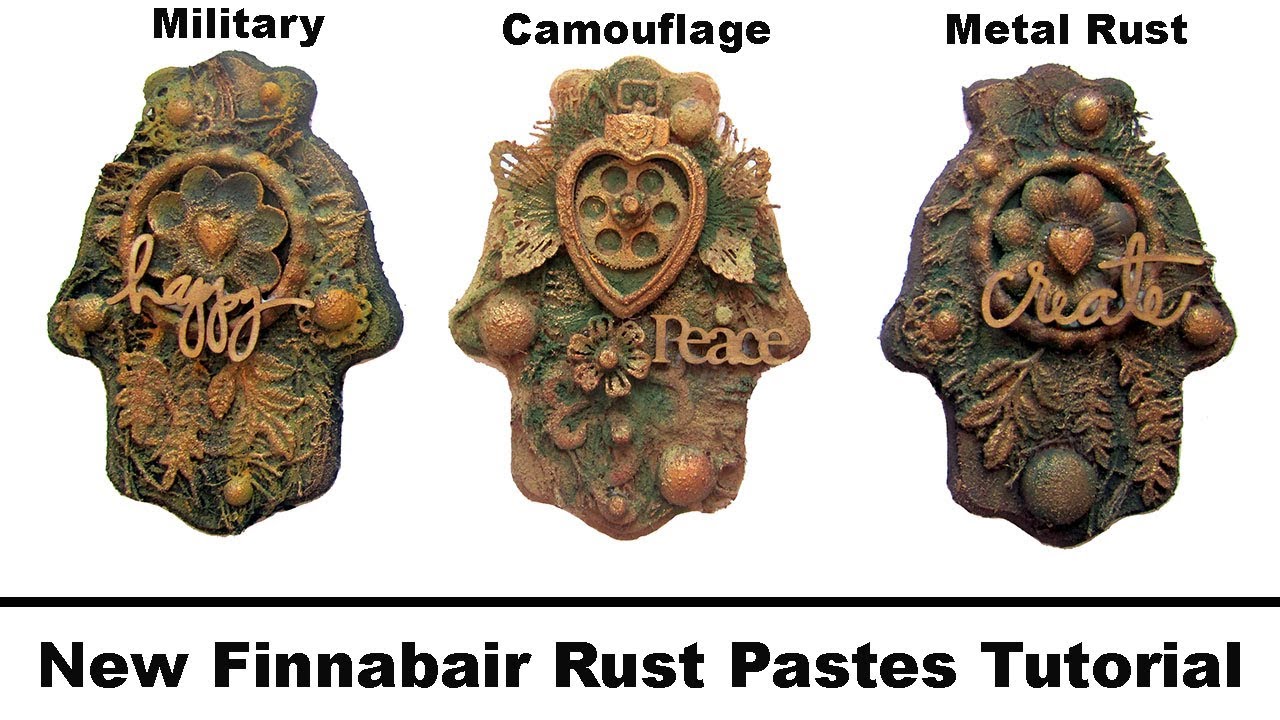 NEW Finnabair Rust Paste Comparison- Military, Camouflage and Metal Rust sets- Mixed Media DIY- card making ideas for christmas