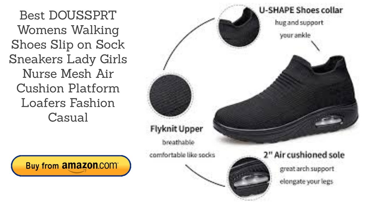 Women/'s Walking Shoes Sock Sneakers Mesh Slip On Air Cushion Lady Girls Mod...