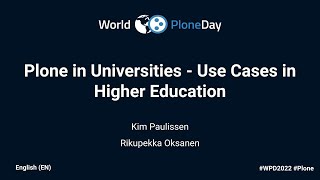 Plone in Universities - Use Cases in Higher Education