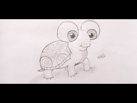How To Draw Cartoon Turtle For Kids || Step By Step Turtle Drawing ...