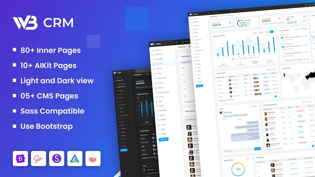 W3CRM - Bootstrap Admin Dashboard Template #bootstrap #html #css # ...