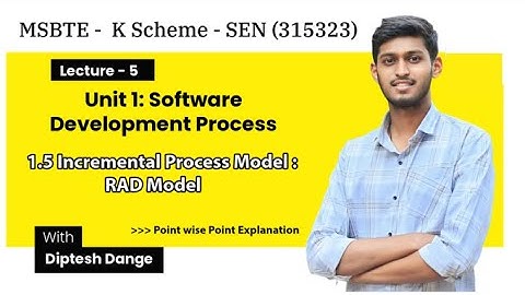 1.5 Incremental Process Model: RAD model |MSBTE | 315323 | Diptesh Dange|Unit 1 SEN K Scheme 5th sem