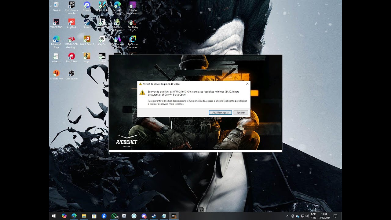 Erro de Driver no Call Of Duty (bo6) com RX580 , como resolver!! - YouTube