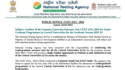 NTA-CUET 2022 Exam Pattern Syllabus and Paper Structure.